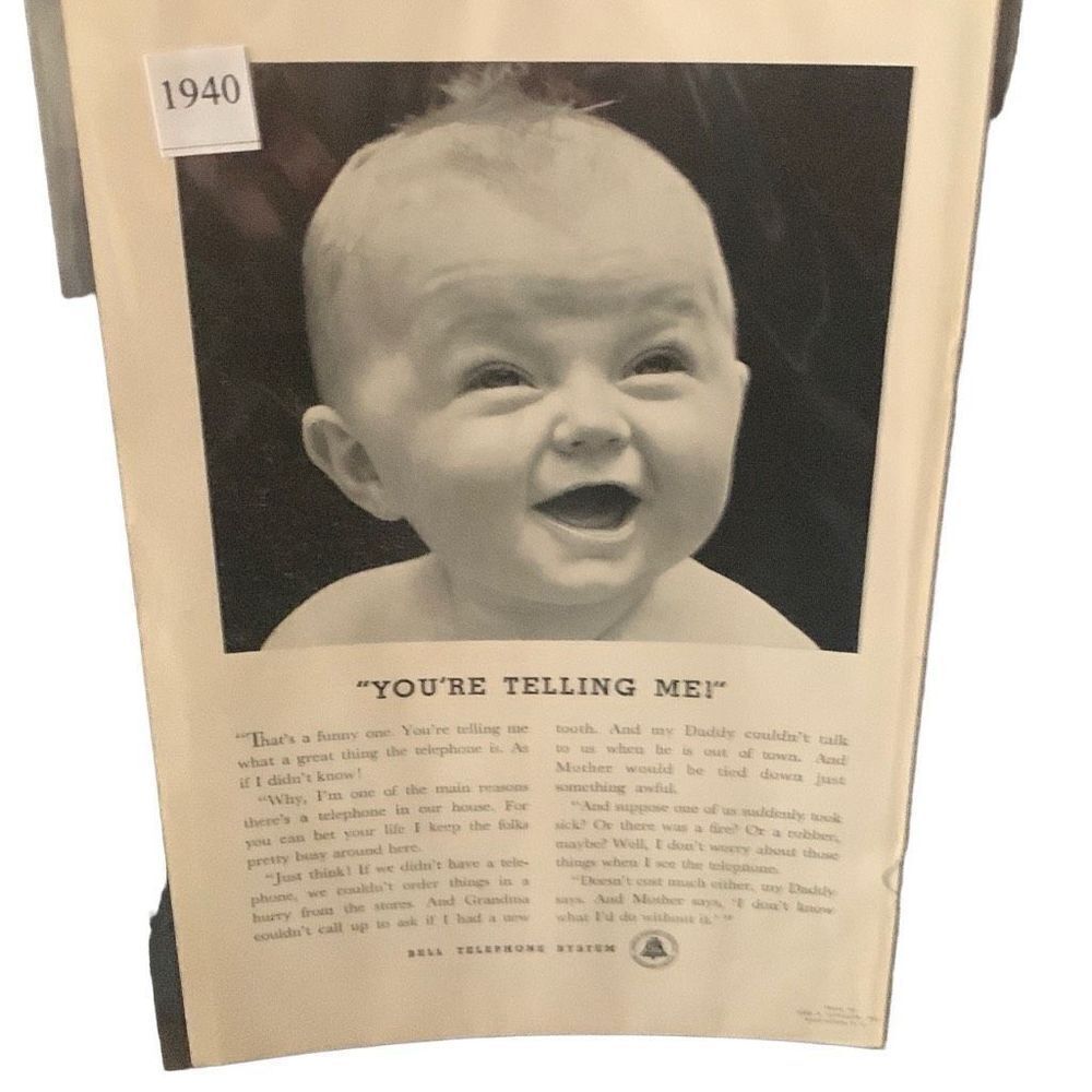 Vintage 1940 Bell Telephone System You’re Telling Me Ad Advertisement